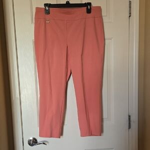 Alfani Stretch Ankle Cropped Pants Tailored Professional Coral  Yachty Casual